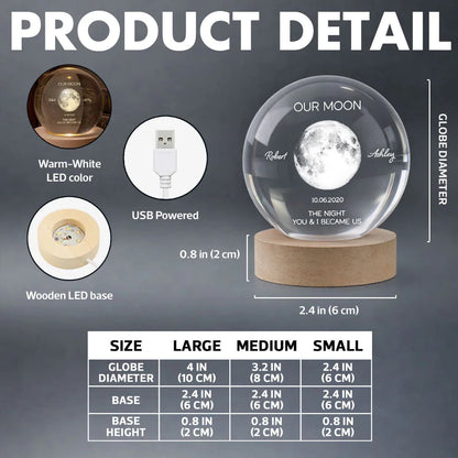 Moon Phase Crystal Ball Night Light