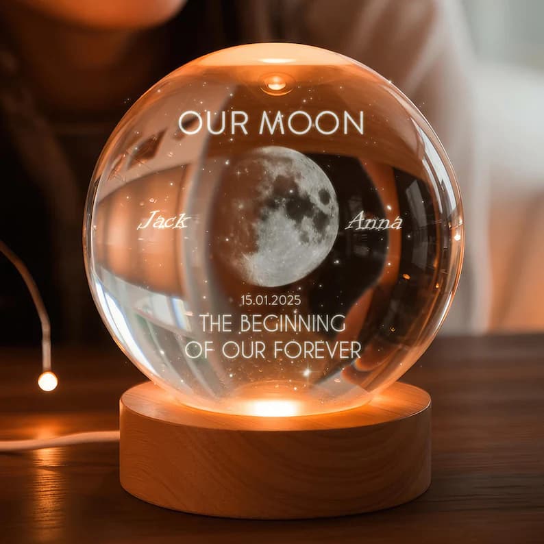 Moon Phase Crystal Ball Night Light